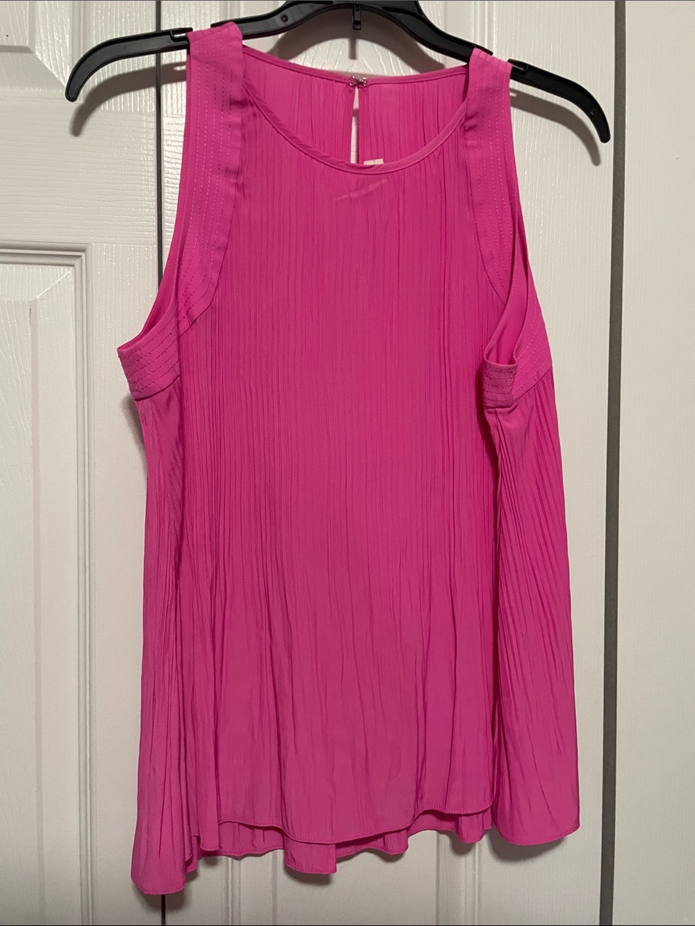 Ramy Brook Hot Pink Pleated Sleeveless Blouse